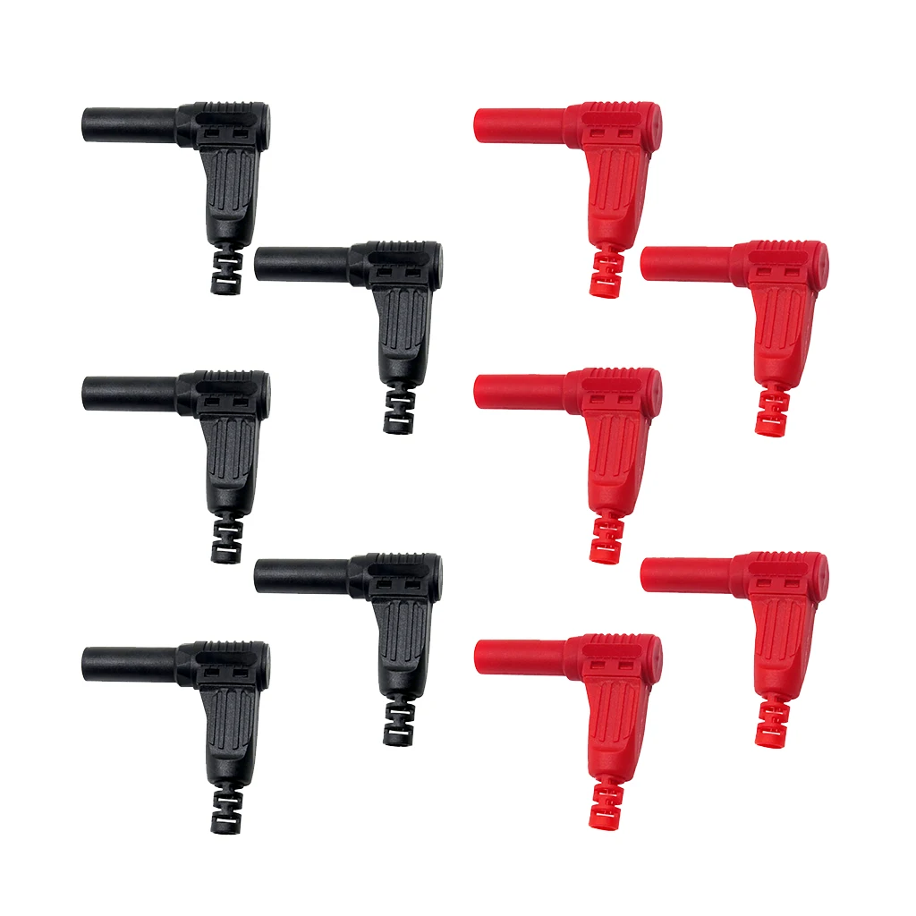 [10 шт. в упаковке] 10 Цветной Медный коннектор типа банан под прямым углом/90