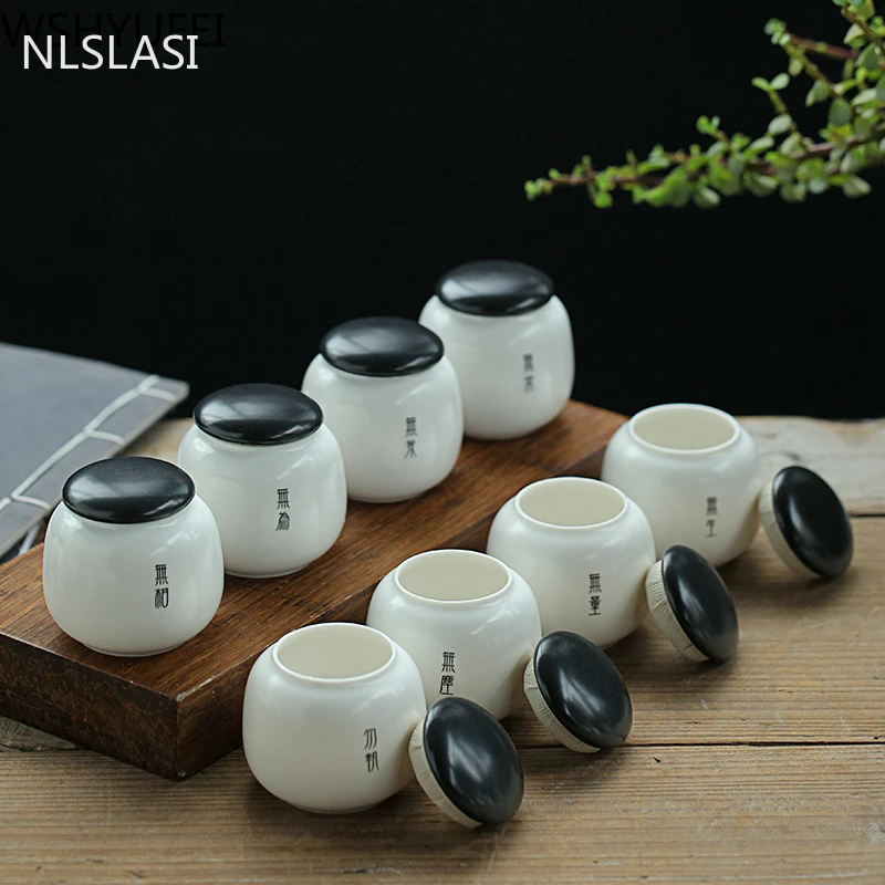NLSLASI New ceramic teapot boutique small mini Puɾr green tea sealed storage tank packaging food cans gift box | Дом и сад
