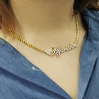 Ожерелье с именем из нержавеющей стали под заказ 2020 с бабочкой для женщин, Золотое заполненное сердце, эффектное женское ювелирное изделие