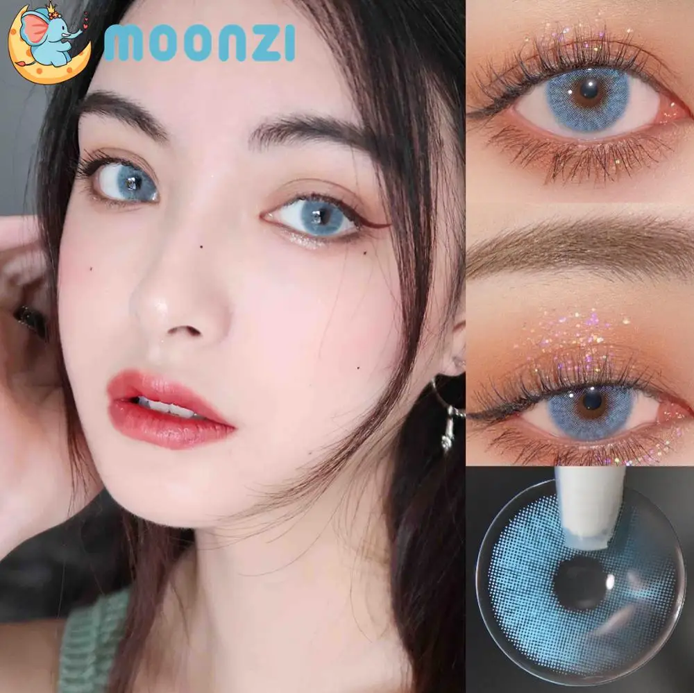 

MOONZI wine blue contact lens small Pupil Colored Contact Lenses for Eyes yearly Cosplay 2pcs/pair degree Myopia prescription