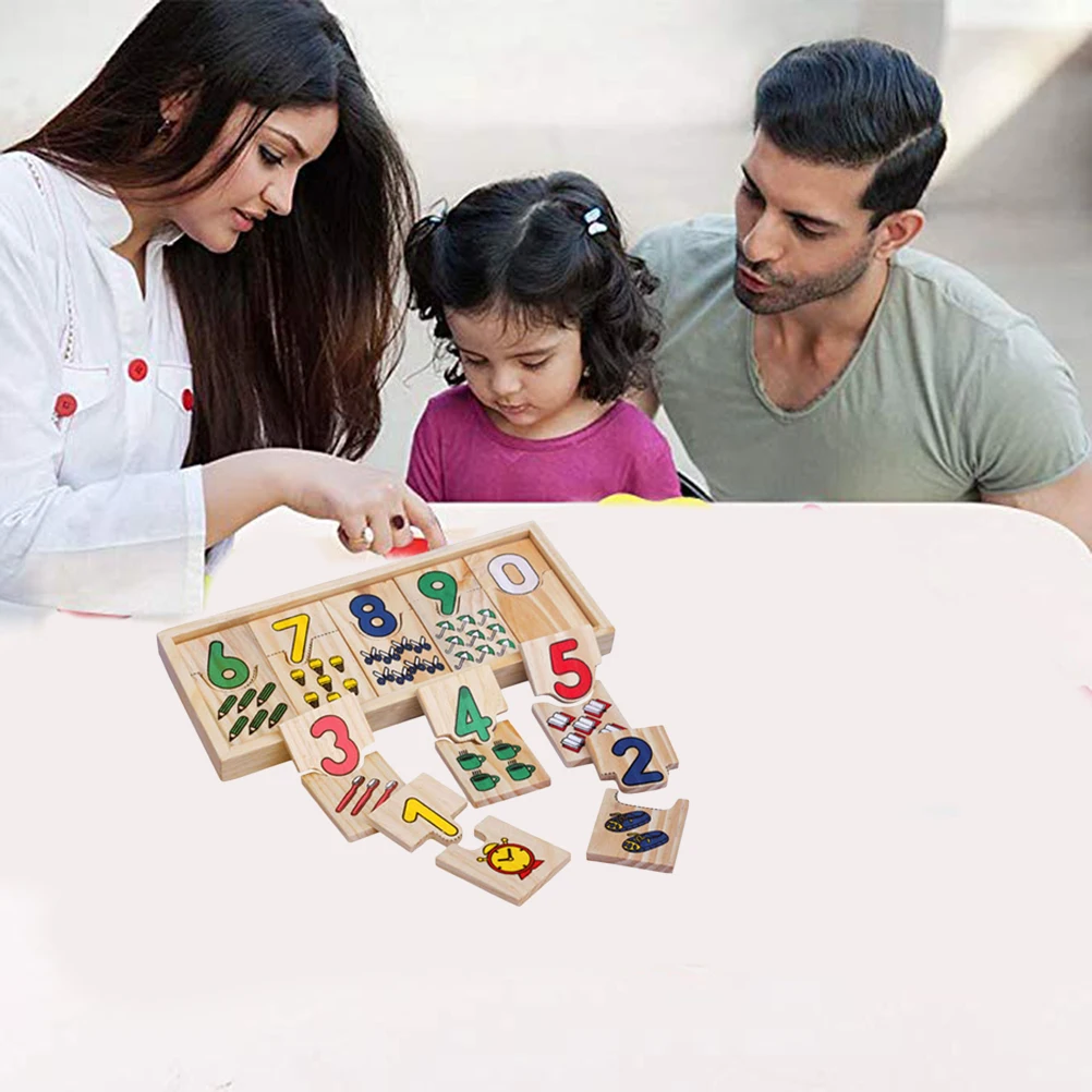 Деревянная доска-пазл с числами для обучения Обучающие игрушки коробкой
