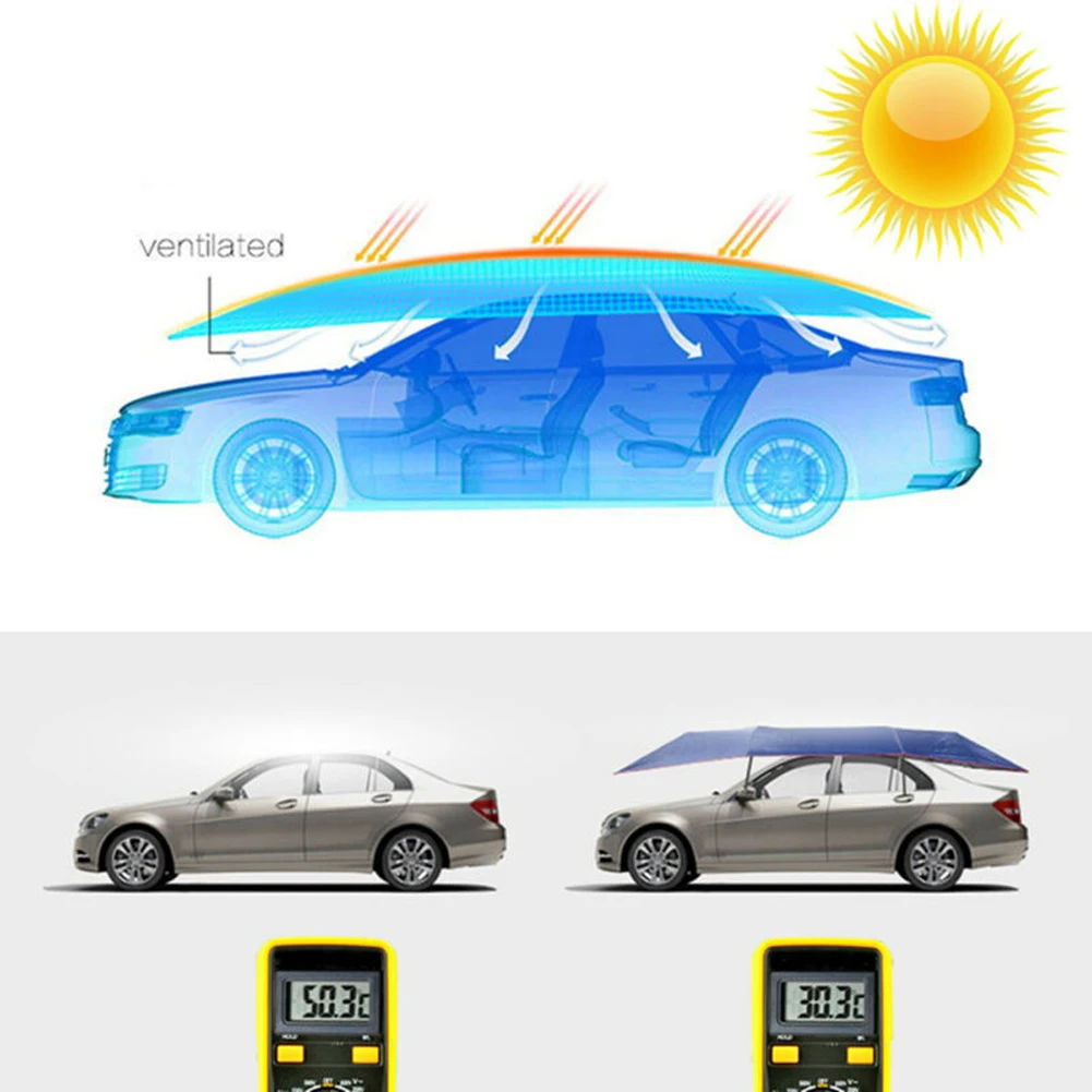 Универсальный автомобильный Зонт 450x230 см солнцезащитный тент ткань защита от УФ