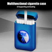 19 pcs metal led capacity cigarette case rechargeable usb electric logo custom cigarette holder gadgets smoking accessories