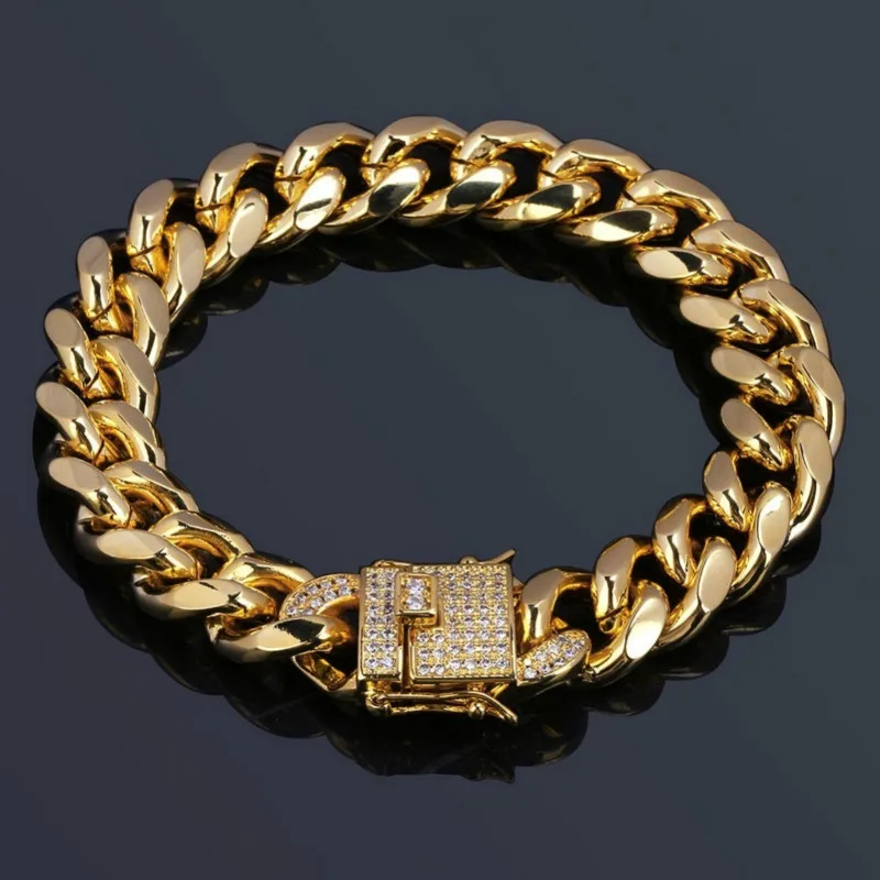 2020 хип-хоп Iced Out Снаряженная кубинская Золотая мужская Серебряная цепочка