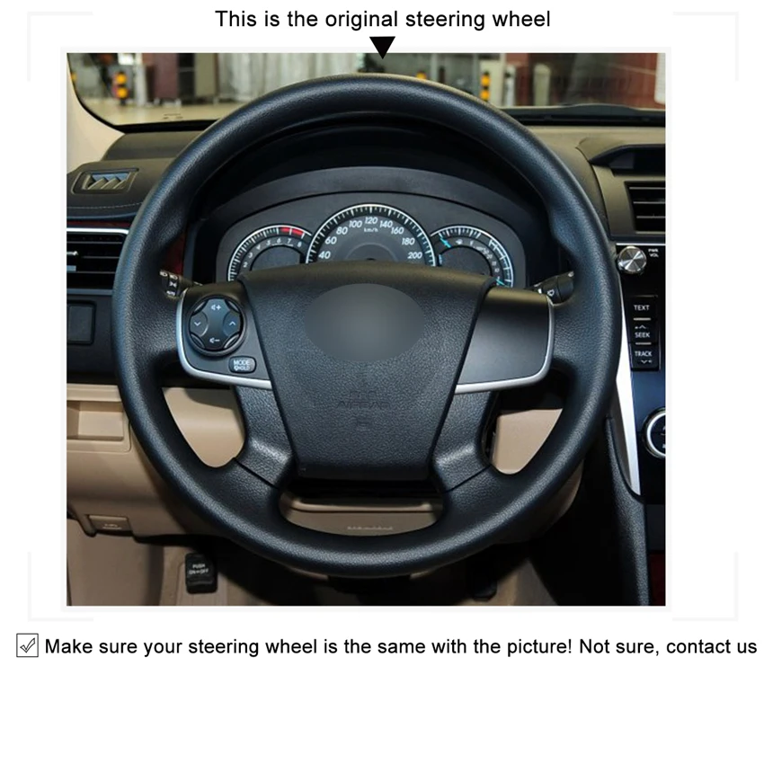 PONSNY Artificial Leather Car Steering Wheel Covers Case for Toyota Camry 2015 Micro Fiber Hand-stitched Cover | Автомобили и