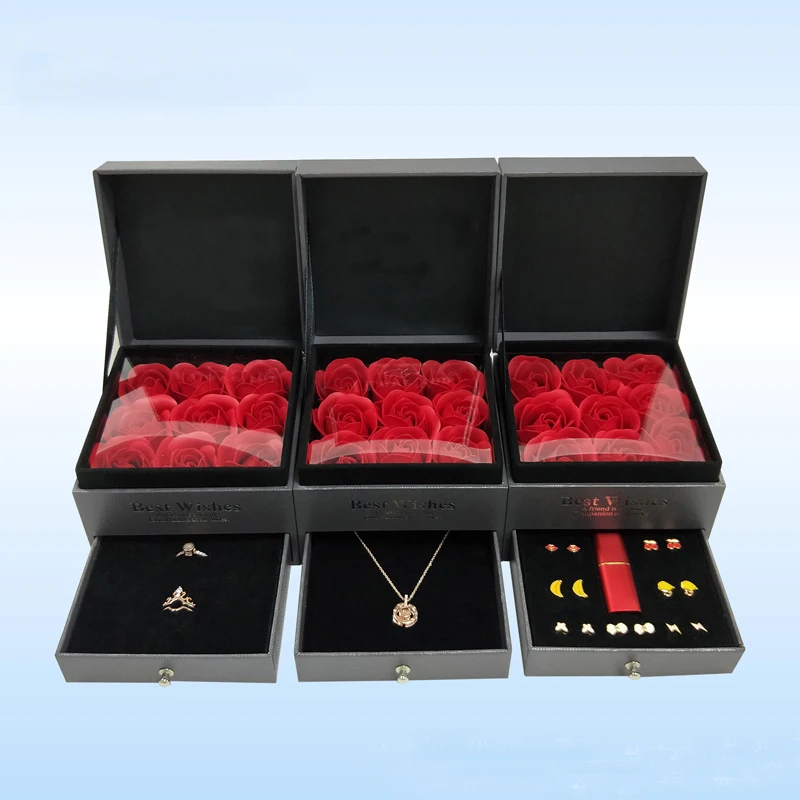 Набор украшений для девочек и женщин серьги ожерелье помада хранилище макияжа