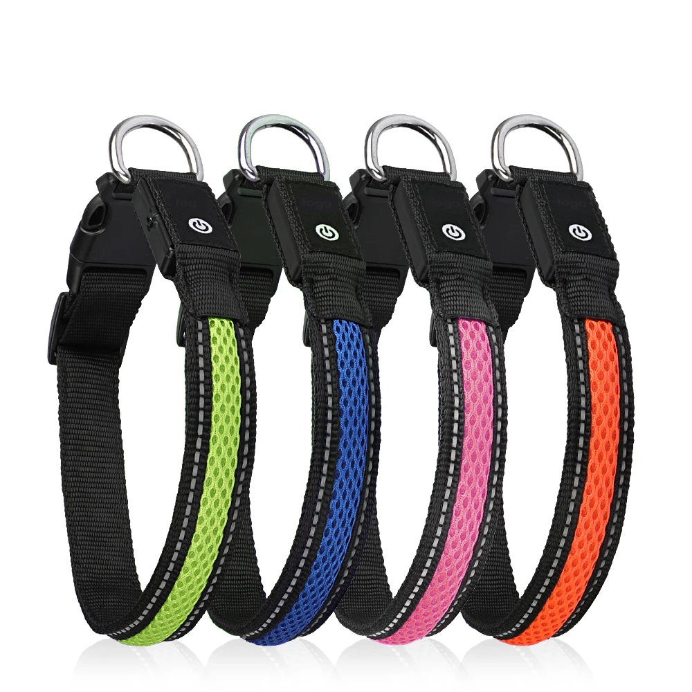 

Dog Nylon Collar USB Flashing Charging LED Light Reflective Anti-Lost Rechargeable Glow Dog for Small Medium Large Dogs Supplies