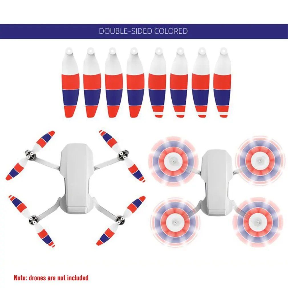 

2/4/8 Pair Tricolor Propeller Low Noise Wing Paddle Blades Props Well-Balanced Propellers Set for Mavic Mini Drone