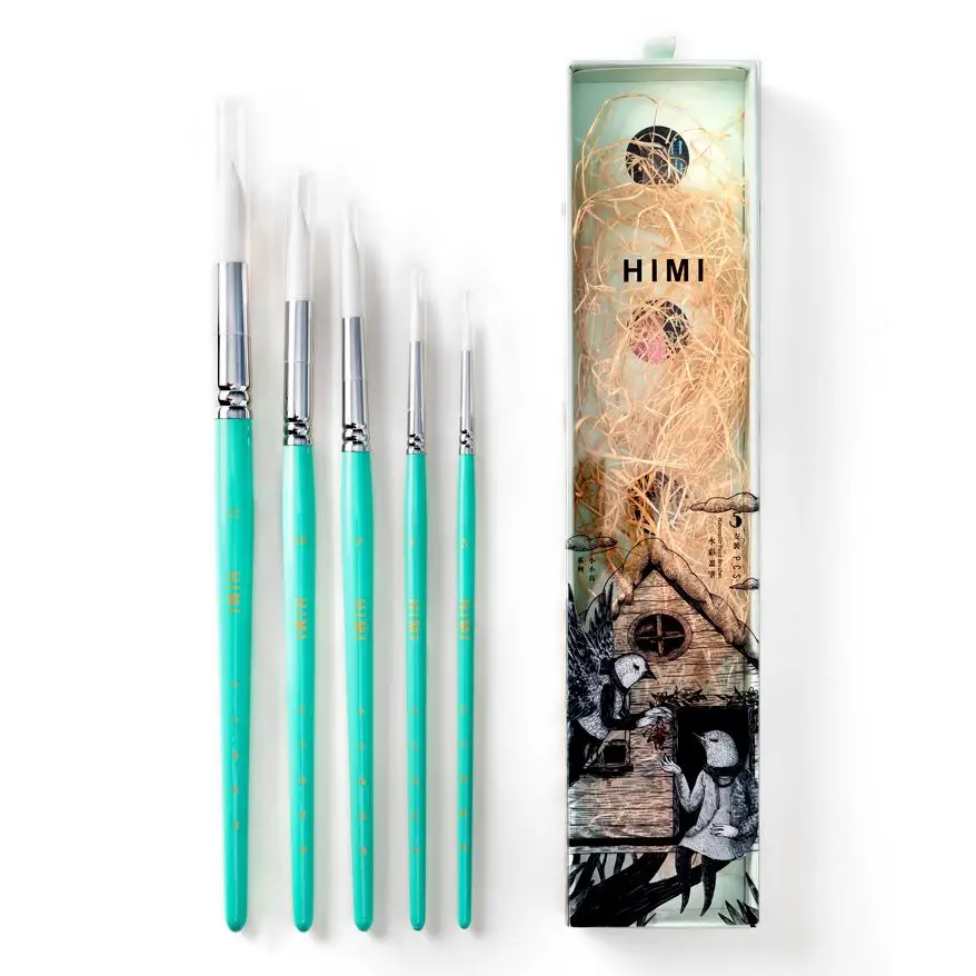 

HIMI 5 Piece Watercolor Brush Set for Watercolor Acrylic Oil Painting & Gouache Art Paint Brushes Set