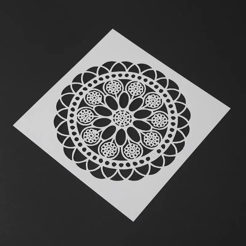 DIY Круглый трафарет для кофейного торта с цветочным принтом шаблоны конфет