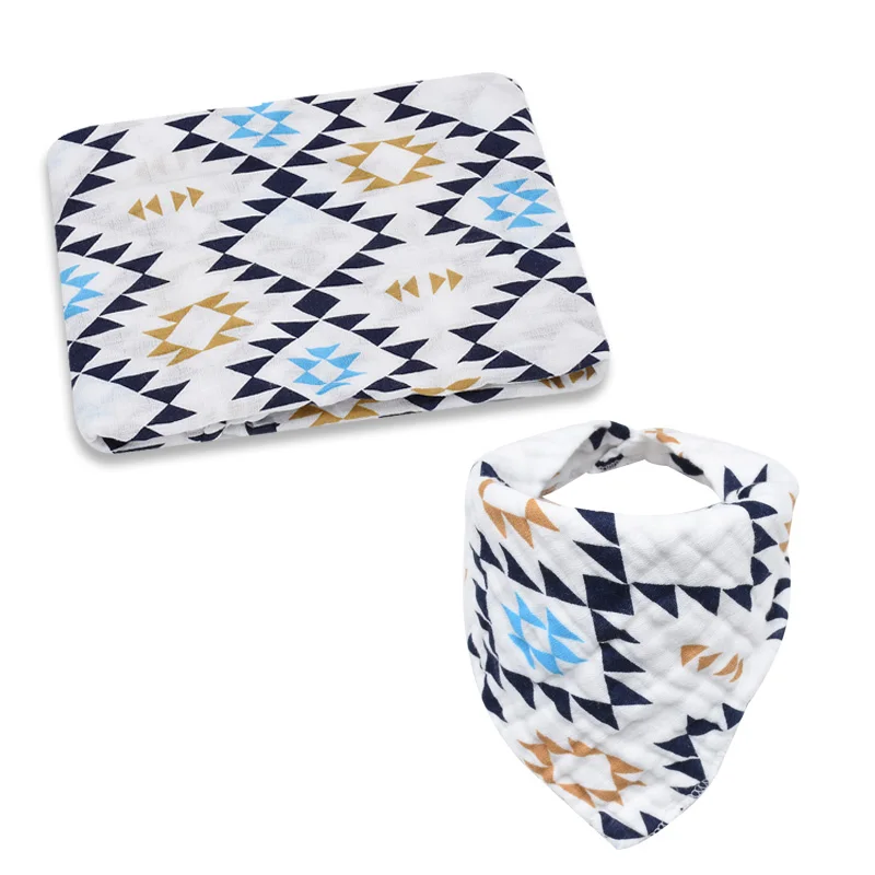 Пеленки + нагрудник детские пеленки мягкие одеяла для новорожденных марлевая