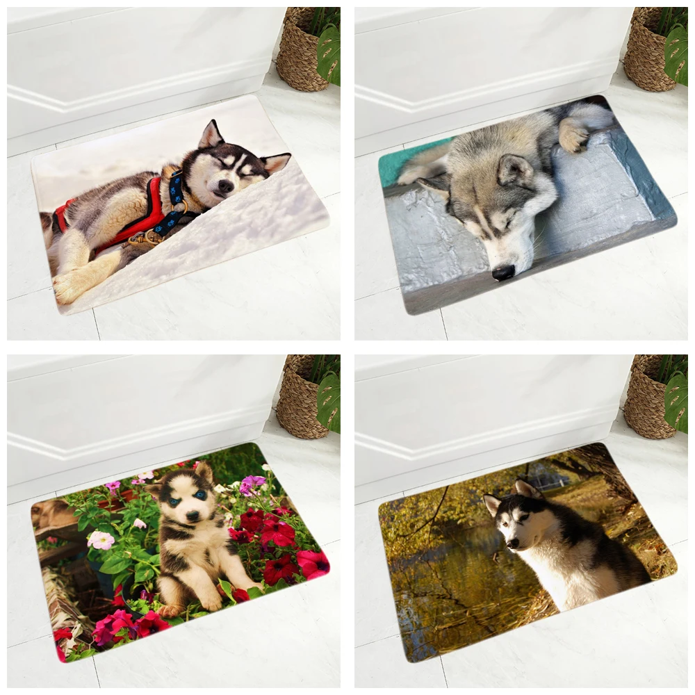 Сибирского хаски собака животное фланель ковровое покрытие коврик для прихожей