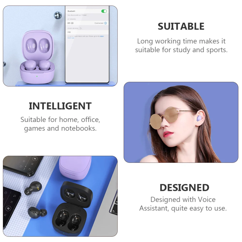 

1 Set of Smart Wireless Earphones Portable Headphones In-ear Earphones