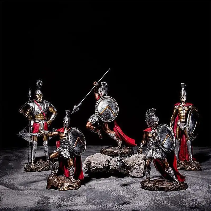 Скульптура с орнаментом в древнем римском стиле Спартанский персонаж статуя из