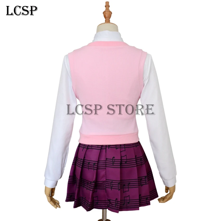 LCSP игры Danganronpa V3 Akamatsu kaede Косплей Костюм японского аниме Униформа полный комплект одежды рубашка жилет юбка галстук носок