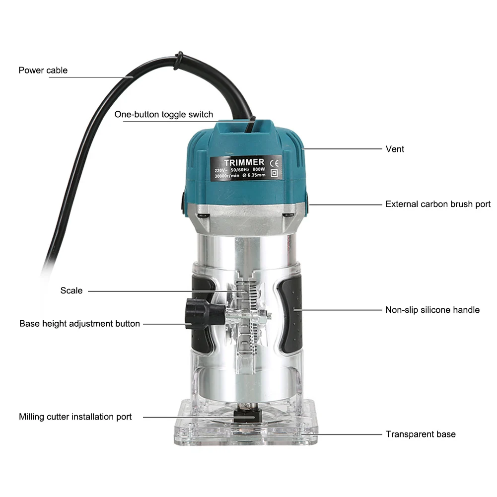 220/110V электрический ручной триммер быстроходный деревообрабатывающий фрезерный