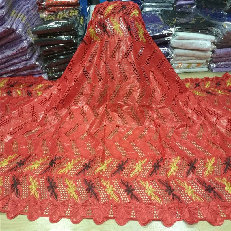 

2020 Purple/yellow African bazin riche fabric with brode Latest fashion embroidery bazin lace fabric with net lace 5 yards