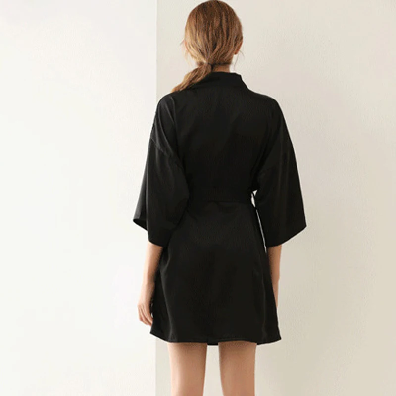 

Sexy Robe Sets Ladies Pajamas Women's Home Clothes Simulation Silk Nightdress Tassel Pajamas Sexy Nightwear Dresses Female 2021