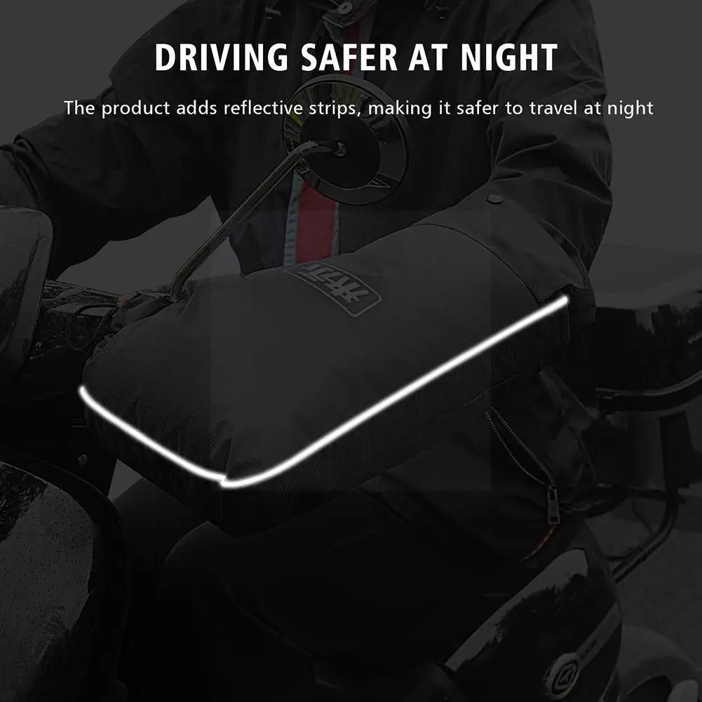 

Protective Motorcycle Scooter Thick Warm Handlebar Bar Muff Grip Riding Winter Thermal Rainproof Warmer Cover Gloves Handle V8Z7