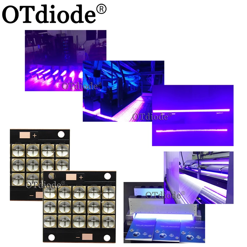 150 Вт 300 450 УФ фиолетовые светодиодные ультрафиолетовые лампы Chips365nm 385nm 395nm 405nm 410Nm