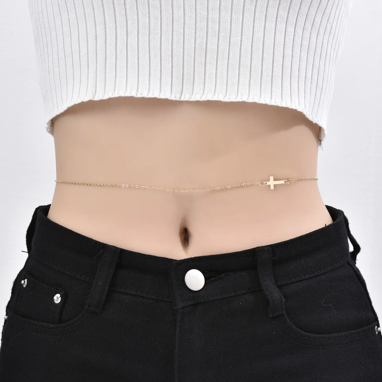 

Dropship Europe and the United States Foreign Trade Fashion Bikini Waist Chain Exquisite Sexy Cross Chain to Women Girls Gifts