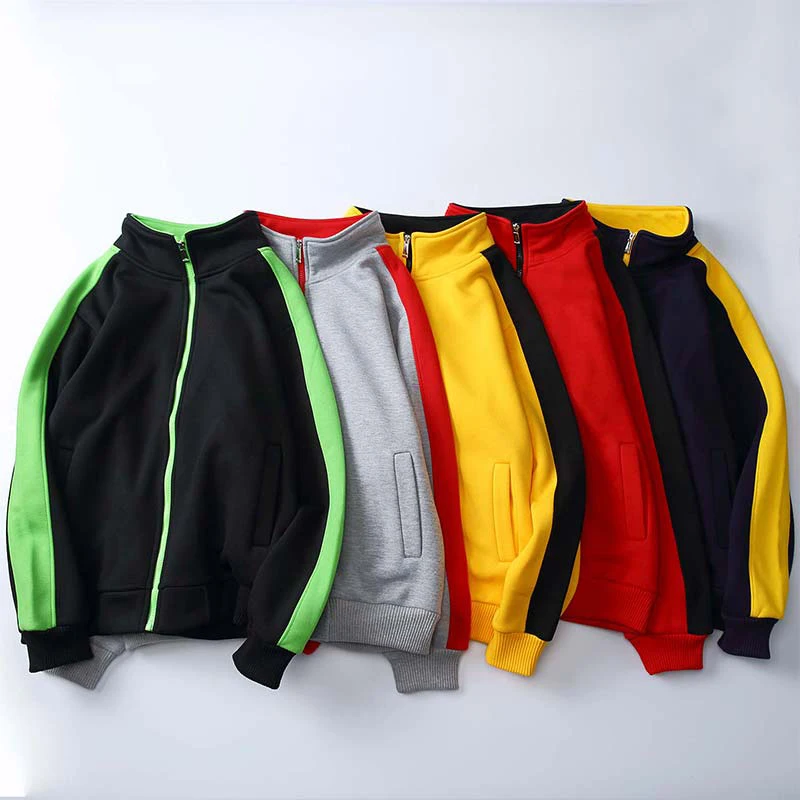 

New Men's Fashion Warm Casual Sports Zipper Sweatshirts Stand Collar Hoodies Brand Jacket Sportswear Male Stitching Color Hoodie
