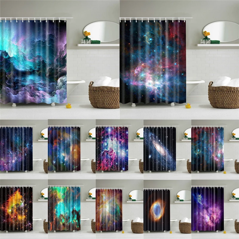 Universe Galaxy занавески для душа подвесные занавески Psychedelic водонепроницаемый полиэстер Шторка для ванной Boho домашний декор с крючками