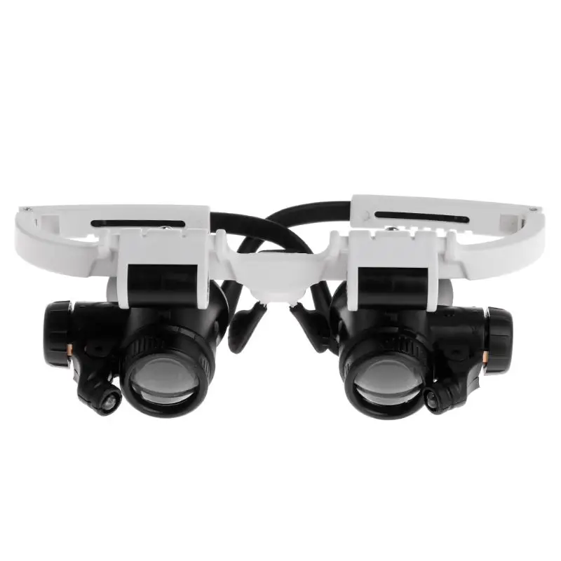 

Headband Magnifier with LED Light Head Mounted Magnifying Glasses 8X 23X