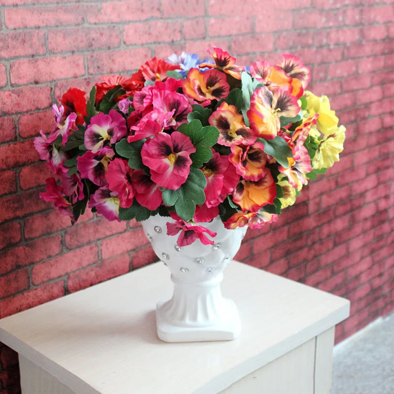 Искусственные цветы pansy 5 маленьких цветов красочные искусственные для дома