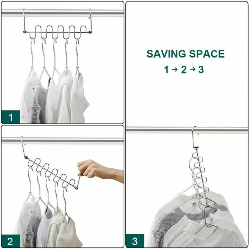 

4PCS Newest Fashion Household Magic Cloth Hanger Solid Wonder Space Saving Hangers Closet Organizer 4Pack