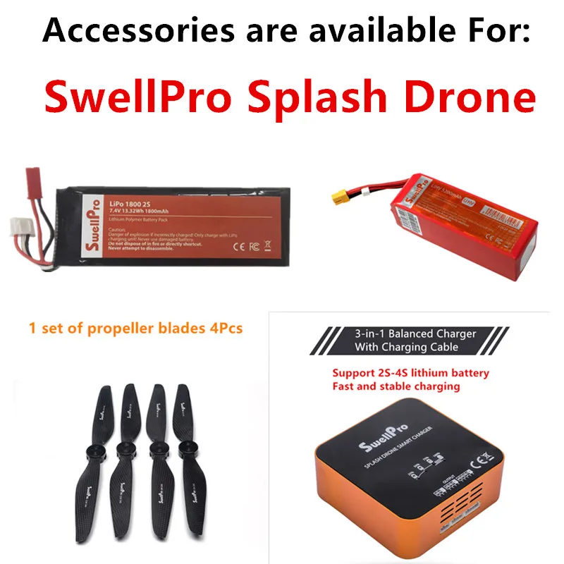 SwellPro SplashDrone 3+ оригинальное зарядное устройство и т. д. запасные части для SwellPro беспилотник splash 3+ профессиональная камера для рыбалки