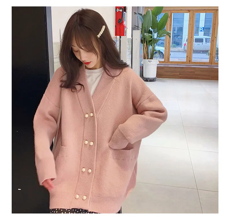 Новая осенне-зимняя одежда с v-образным вырезом свитер бисером большие размеры