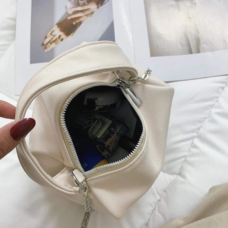 

Fashion PU Leather Shoulder Crossbody Bags Women Small Purses and Handbags Luxury Designer Chains Cute Side Bag Sac A Main Tote