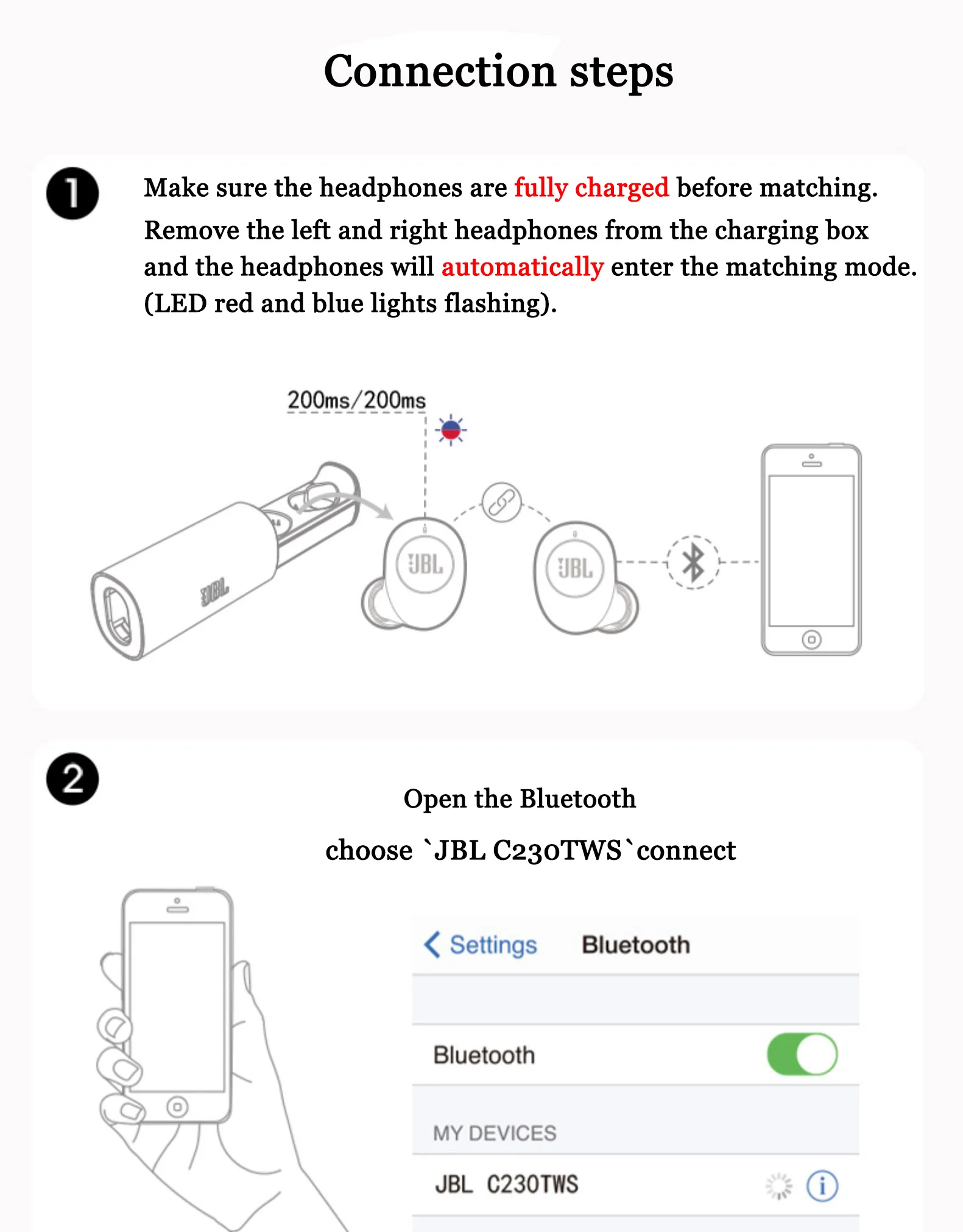 JBL C230TWS беспроводные наушники Bluetooth V5.0 наушники стерео микрофон в ухо с зарядной коробкой беспроводные наушники