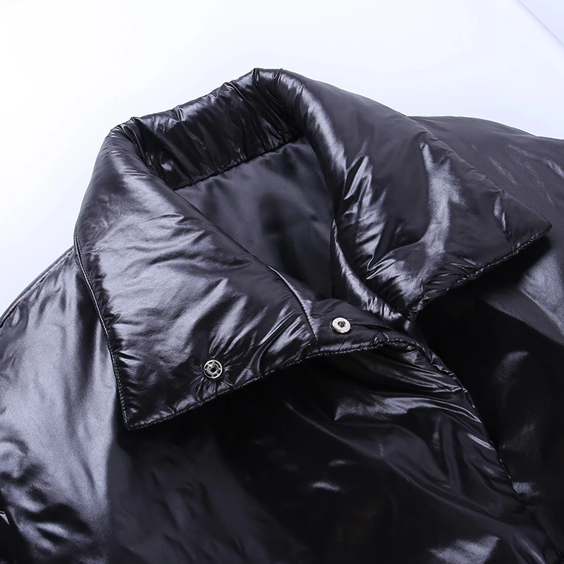 

Women's Parkas Jackets Oversize Coats Female Loose Outerwear Warm Thick Coat With Belt 2020 Overcoats Long Sleeves Black Winter