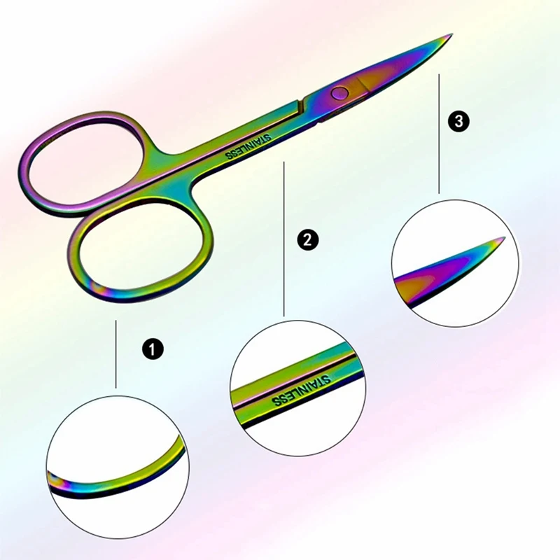 

1Pc Mutifunctional Stainless Steel Eyebrow Nose Hair Scissors Cutter Manicure Facial Trimming Tweezer Makeup Nail Tools