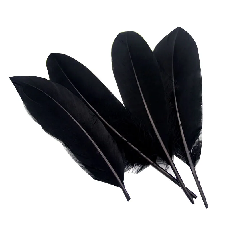 50 шт./лот черные петушиные гусиные фазаньи перья для рукоделия окрашенные