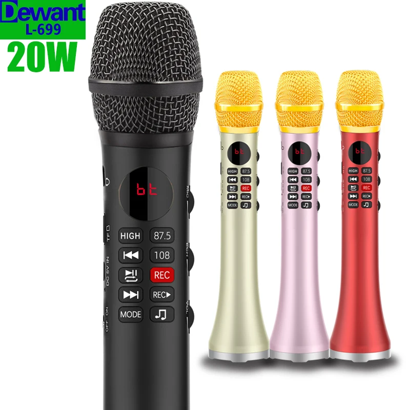 Портативный беспроводной Bluetooth-микрофон для караоке с MP3-плеером и диктофоном |