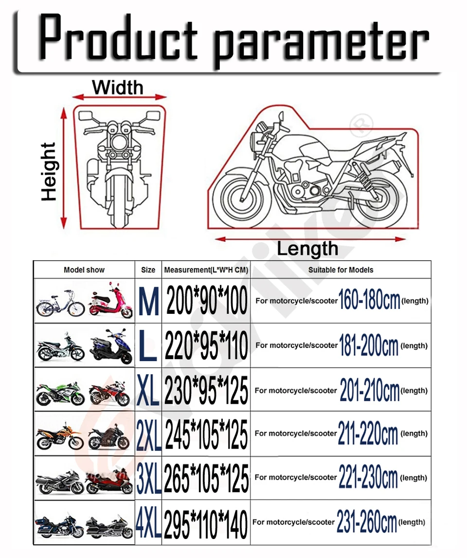 m 4xl new arrival waterproof motorcycle cover outdoor uv protector bike rain dust prevention motorbike motor moped scooter cover free global shipping