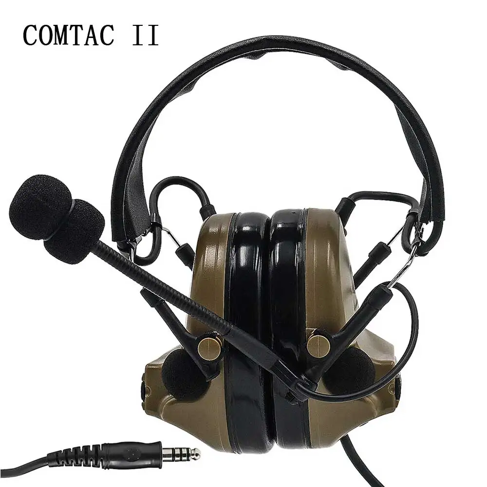 Comtac II Электронная тактическая гарнитура Защита слуха шумоподавление звукосниматель военные наушники стрельба наушники - Цвет: Sand color