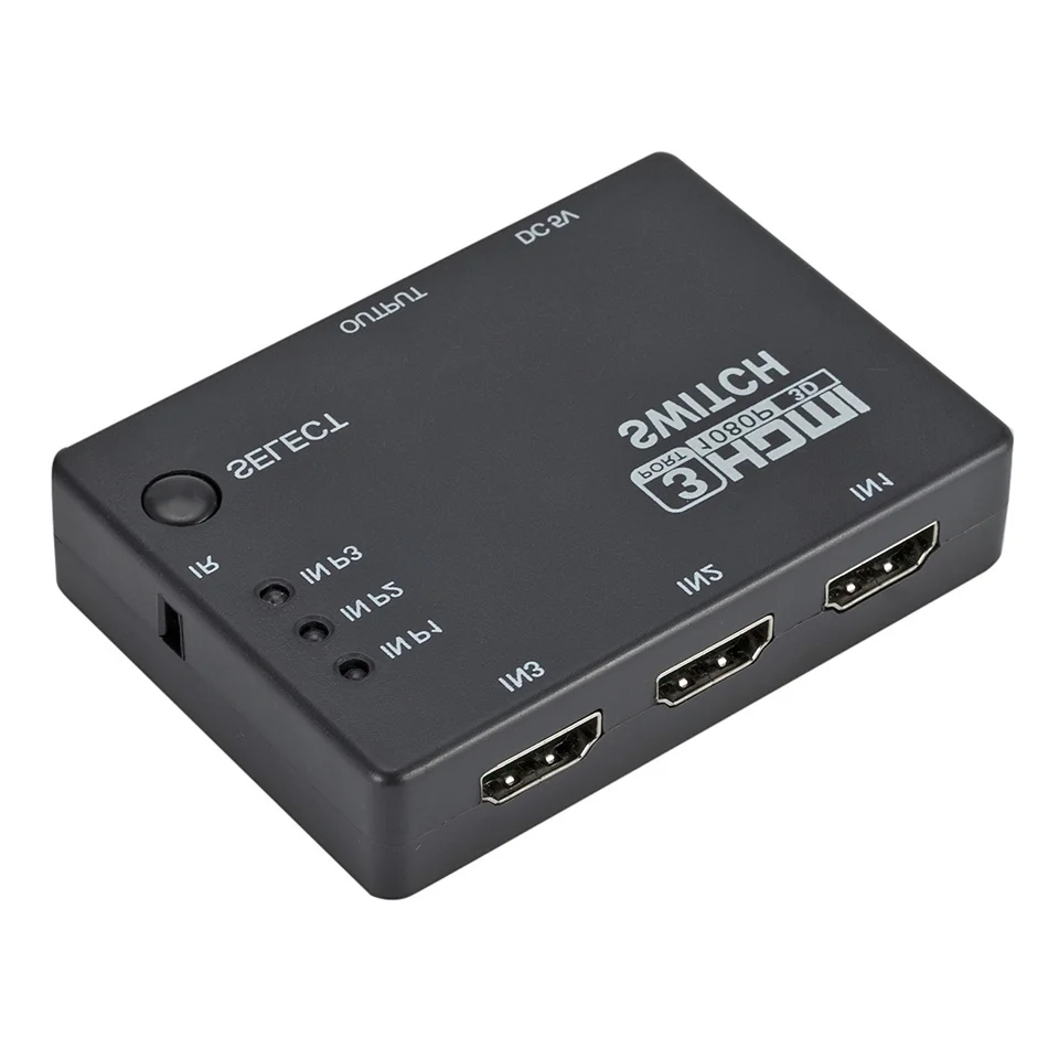 3x1 HDMI-compatible Splitter Adapter Hub Auto Switch 3 In 1 Out Switcher 1080P Remote Control for XBOX360 PS3 Projector HDTV | Электроника