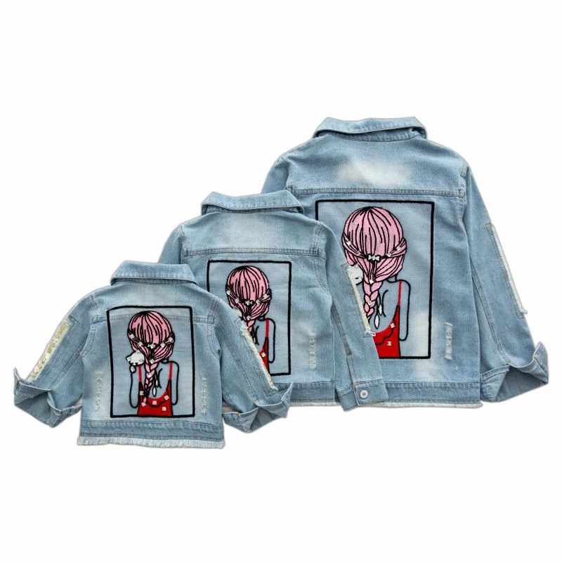

LILIGIRL Girls Blue Jacket Coat Long-sleeve Baby Denim Outwear for Children Spring Tops Clothes 2020 New Kids Print Jackets Coat