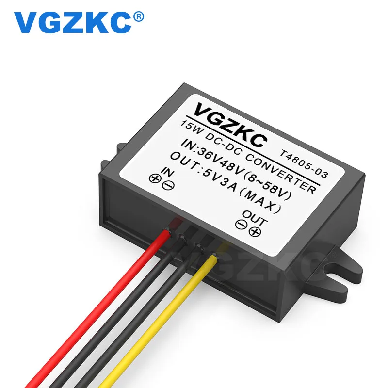 36В 48В до 5В 3A понижающий модуль питания постоянного тока от 15 Вт автомобильный