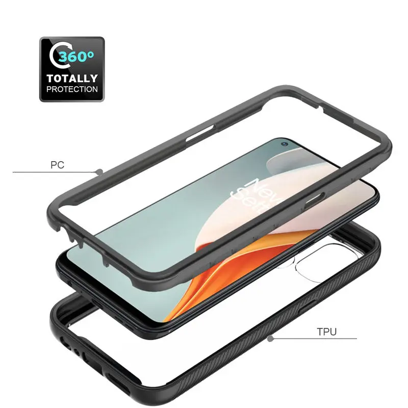 

For OnePlus Nord N100 Case Transparent Smooth Ultra thin PC+ Silicone Frame Shockproof Cover For OnePlus Nord N100 Phone Case