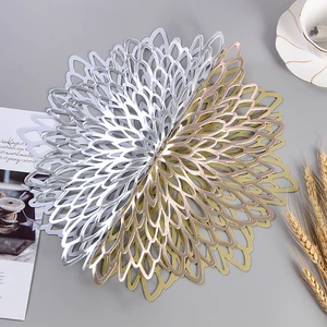 Hibiscus Placemat American Pvc Hot Stamping Heat Insulation Table Mat Hollow Tray Mat