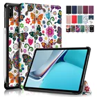 Кожаный чехол MatePad 11 с автоматическим спящим режимом и пробуждением, умный чехол для Huawei Matepad 11 2021, трехскладной чехол-подставка + ручка