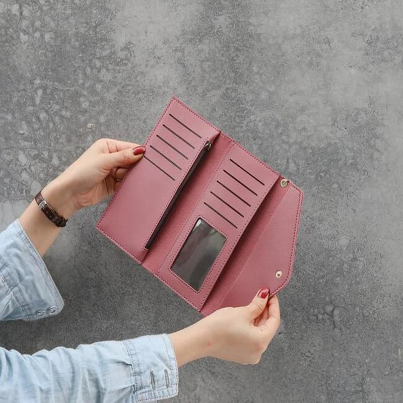 Женский Длинный кошелек с кисточкой качественные кожаные клатчи