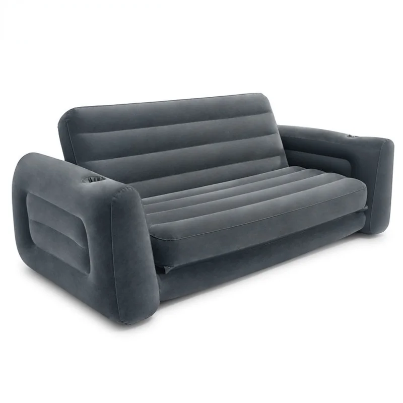 

Three-seat Folding Sofa PVC Inflatable Sofa Bed 203cmX224cmX66cm Square Double Folding Sofa Living Room Furniture