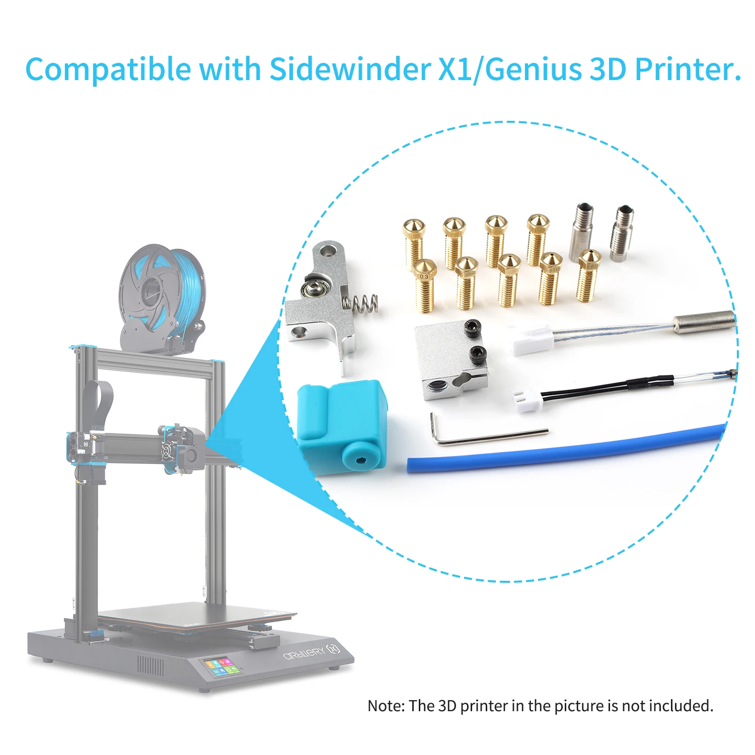 3D принтер экструдер набор соплов нагревательный блок горелка Трубка PTFE