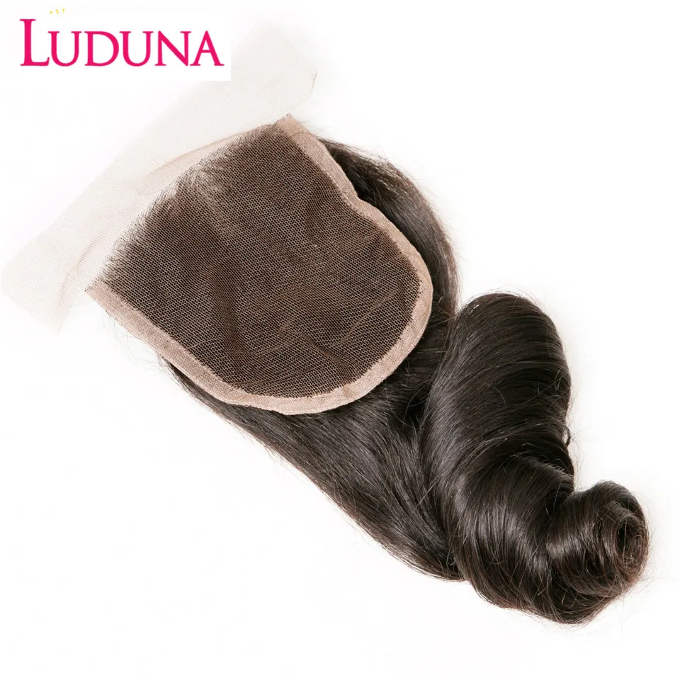 Luduna Кружевные бразильские свободные волнистые волосы с детскими волосами 100%
